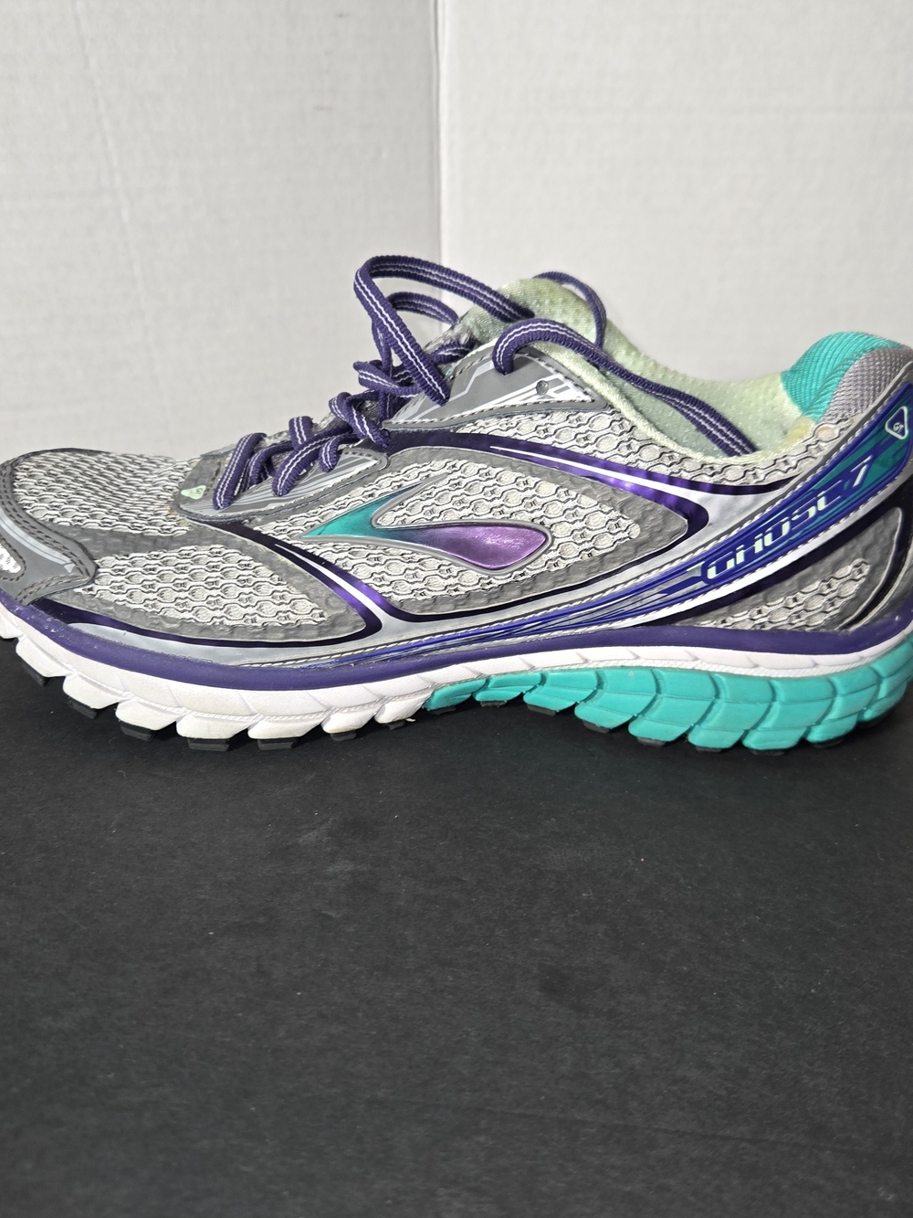 Brooks Ghost 7 'G7' Women's Running Shoes Gray/Teal/Purple Size 9 Wide - Picture 7 of 12